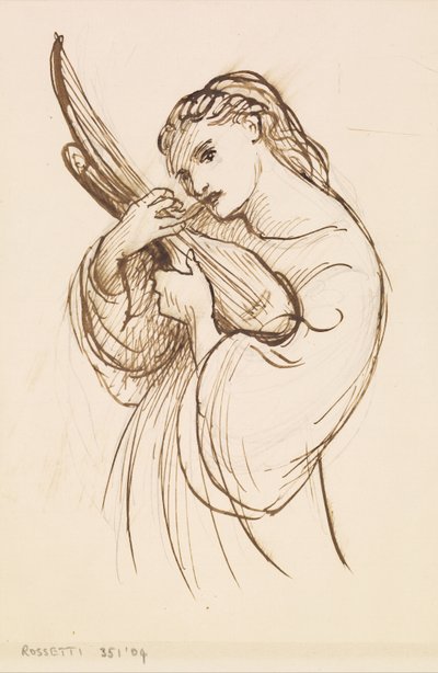 Fille avec un instrument de musique - Dante Gabriel Charles Rossetti